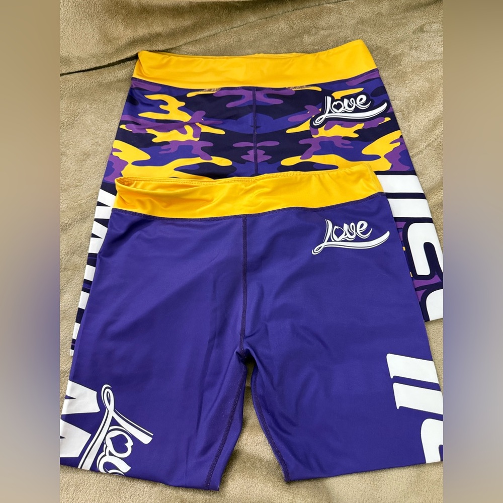 2- Minnesota Vikings Xlusion Womens Purple & Gold XL Leggings Tights